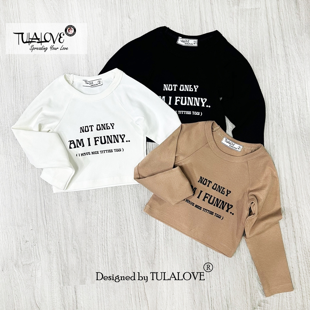 Áo Croptop Dài Tay Hình In Cho Bé Gái Cực Sành Điệu TULALOVE