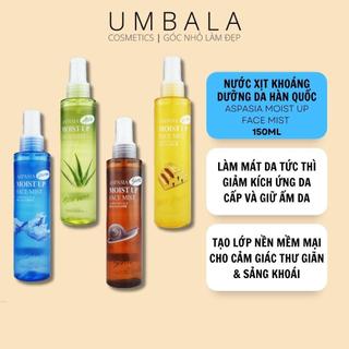 Xịt Khoáng Aspasia Moist Up Face Mist Hàn Quốc, làm mát da tức thì, dưỡng ẩm da mịn màng, dùng cho mọi da 150ml