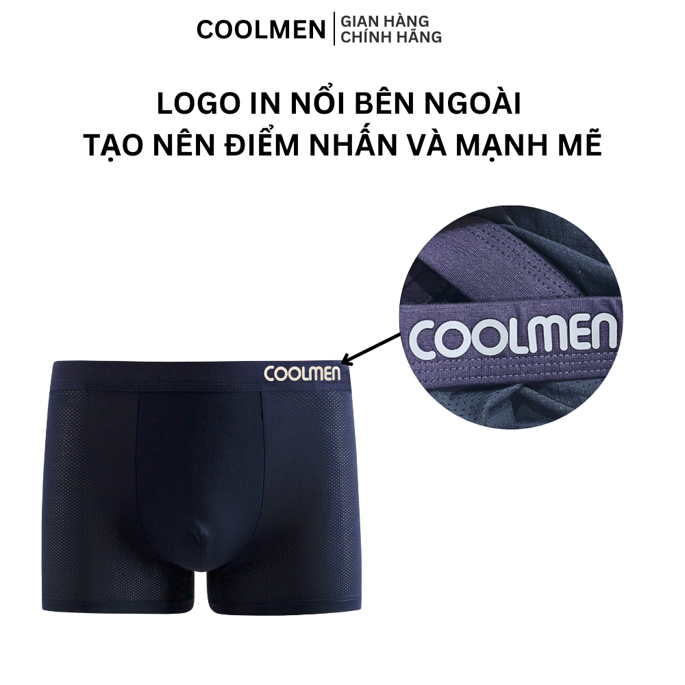 Quần lót nam thun lạnh, Quần sịp nam, dáng Trunk vải thun co dãn, kháng khuẩn mặc thoáng mát_coolmen Việt Nam_QS022