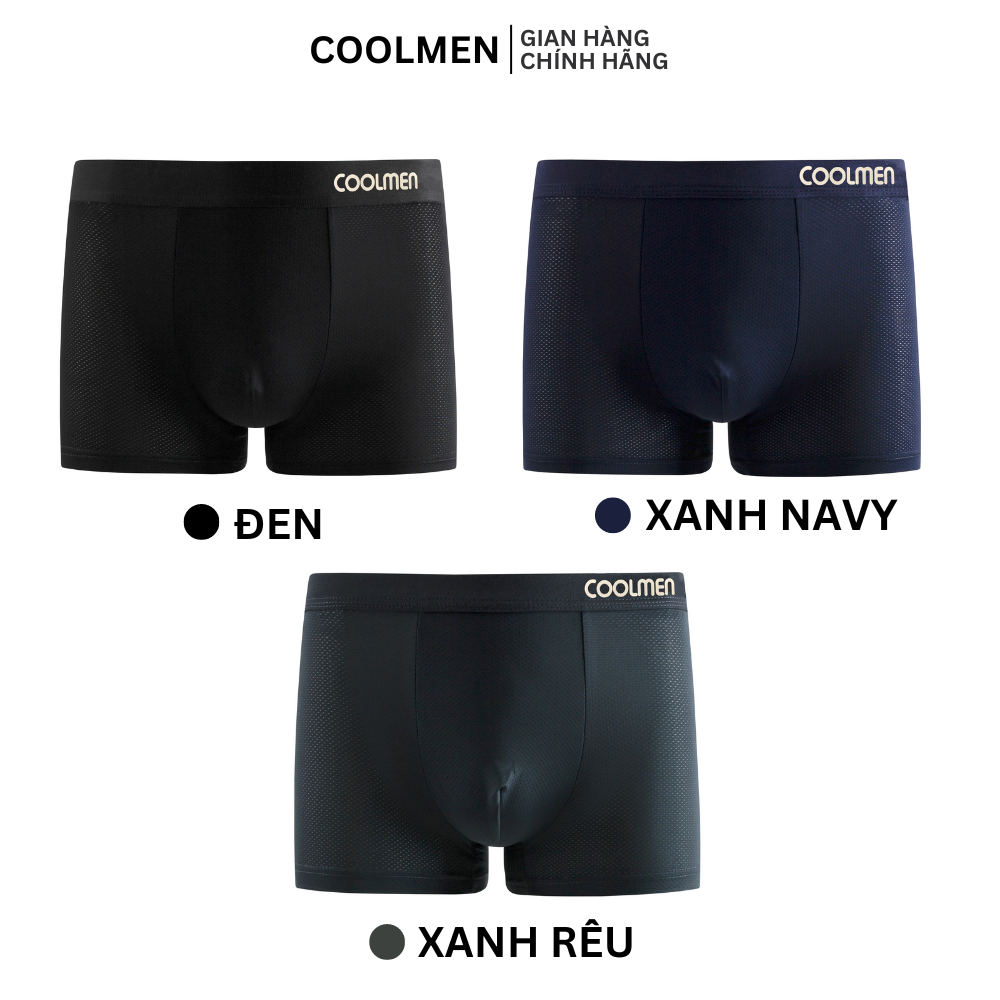 Quần lót nam thun lạnh, Quần sịp nam, dáng Trunk vải thun co dãn, kháng khuẩn mặc thoáng mát_coolmen Việt Nam_QS022