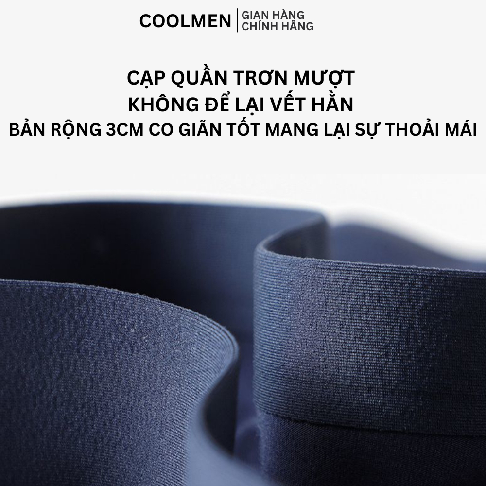 Quần lót nam thun lạnh, Quần sịp nam, dáng Trunk vải thun co dãn, kháng khuẩn mặc thoáng mát_coolmen Việt Nam_QS022