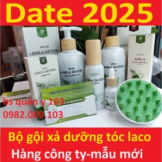 Bộ dầu Gội đầu + Xả Laco Organic Amla detox kèm xịt dưỡng tóc serum ngăn rụng tóc và kích thích mọc tóc siêu HOT
