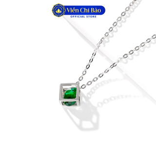 Dây chuyền nữ Khối lập phương đá nhiều màu bạc 925 thời trang phụ kiện trang sức nữ Viễn Chí Bảo D400717