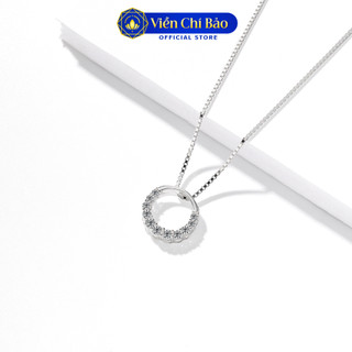 Dây chuyền bạc nữ mặt tròn đính đá sang chảnh chất liệu bạc 925 - Viễn Chí Bảo D400265