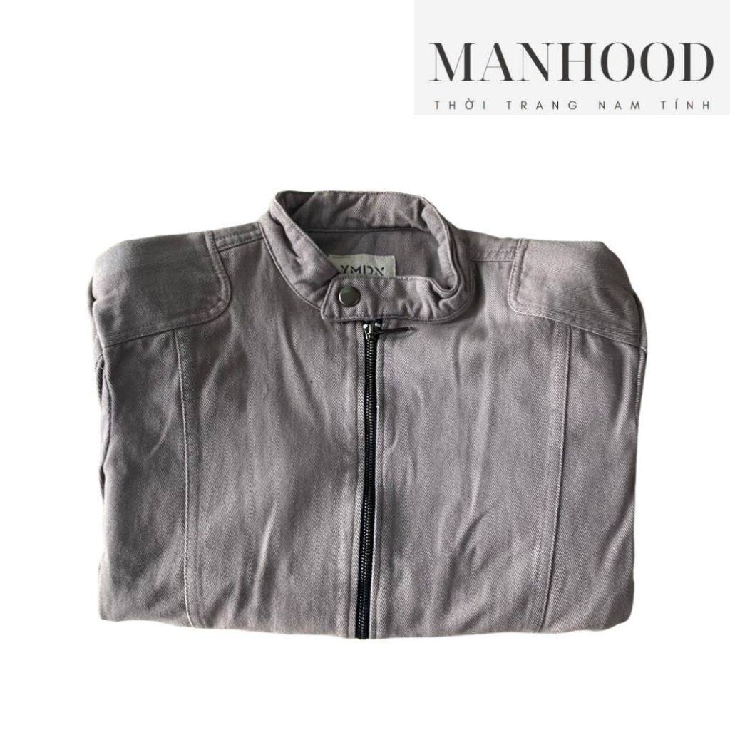 Áo khoác jean màu cổ trụ nam, áo jean nam màu đen, xám, xanh rêu AKJM003638