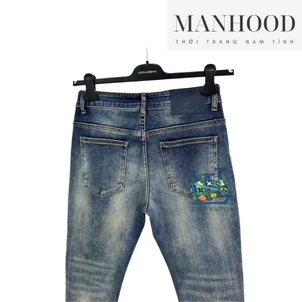 Quần jean nam, quần bò nam denim màu xanh đậm đẹp QJN003639 mẫu mới năm 2023