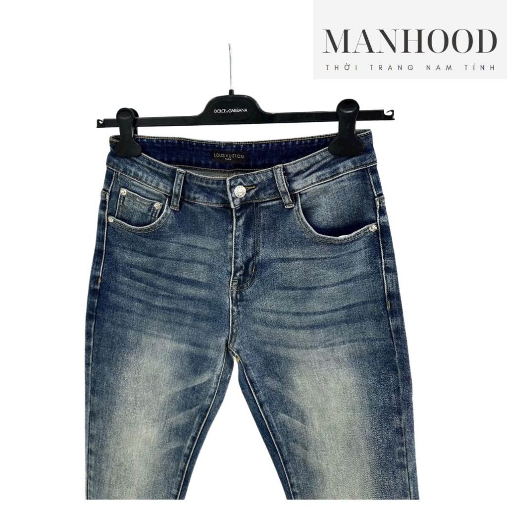 Quần jean nam, quần bò nam denim màu xanh đậm đẹp QJN003639 mẫu mới năm 2023