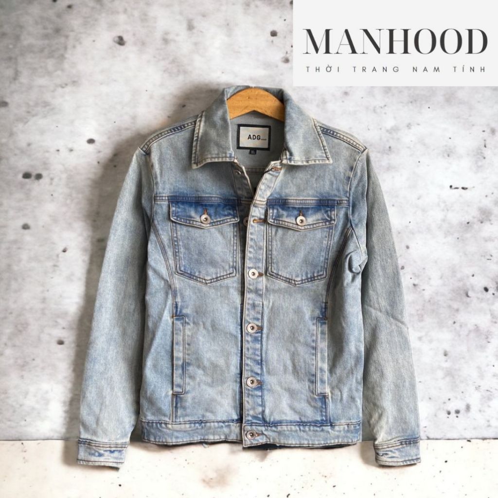 Áo khoác jean cao cấp nam, áo jean nam wash AKJ003635 mẫu mới