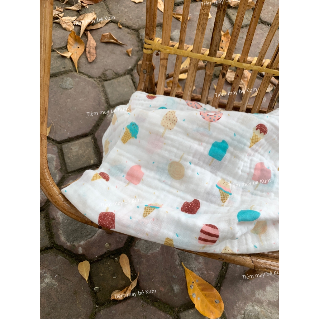 Khăn tắm cho bé mẫu que kem