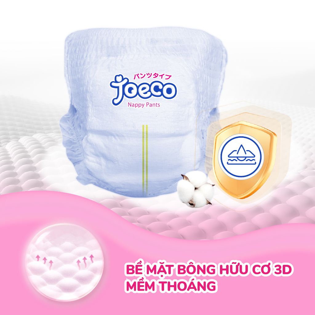 (Tặng 20 miếng) Combo 3 gói Tã quần JoeCo M72/L66/XL60/XXL54