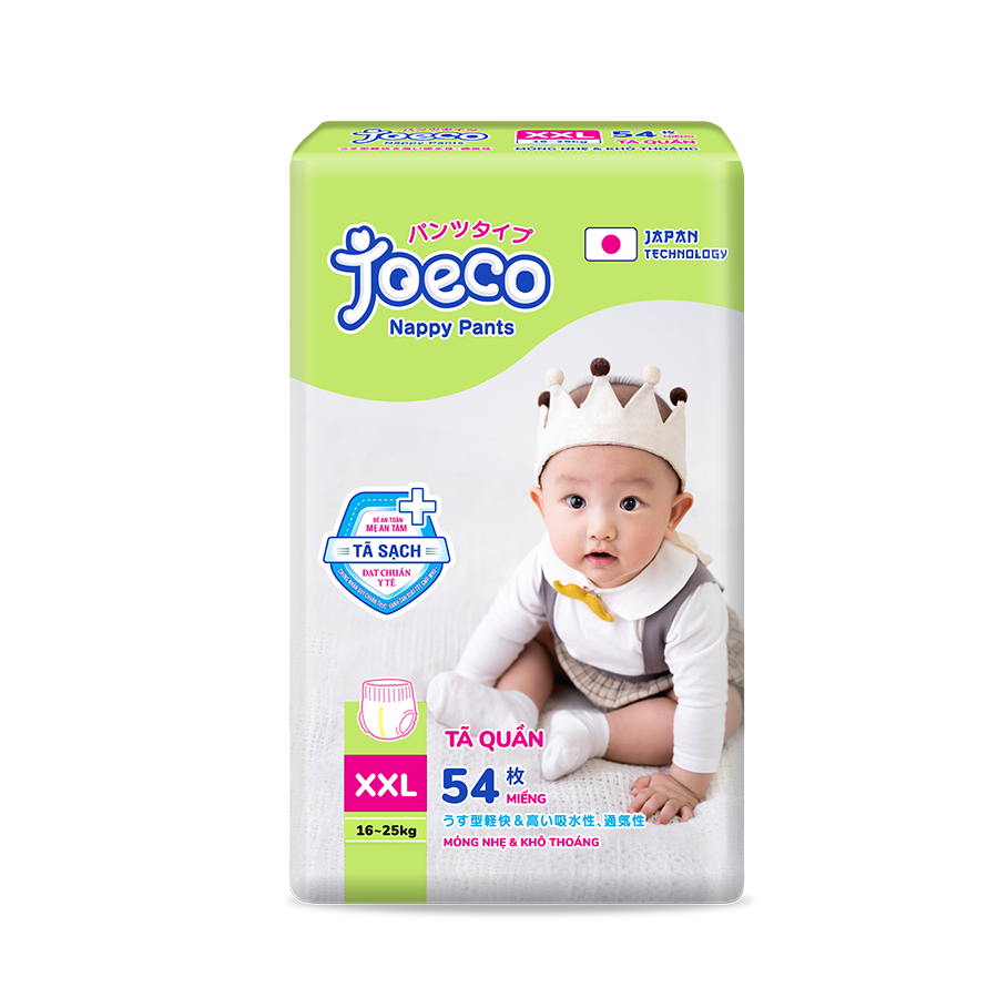 (Tặng 20 miếng) Combo 3 gói Tã quần JoeCo M72/L66/XL60/XXL54