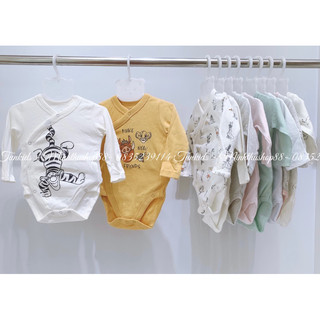 {Sz NB-3m} Bodysuit sơ sinh vạt chéo, body chip cotton xuất xịn cho bé LINK 1
