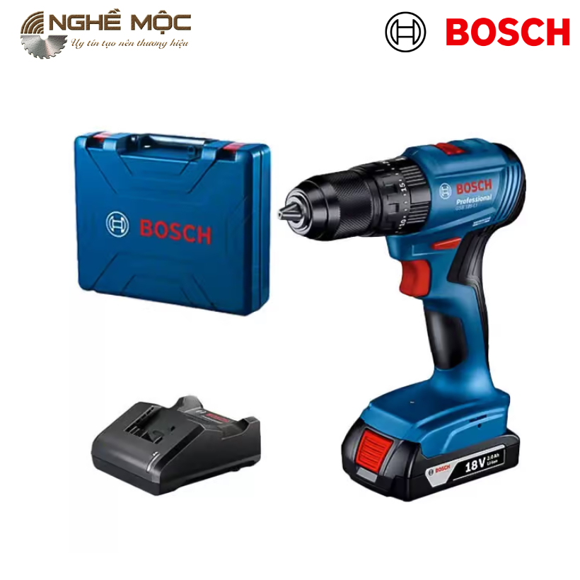 Bộ máy khoan vặn vít pin 18V Bosch GSB 185-LI Mã 06019K31K1