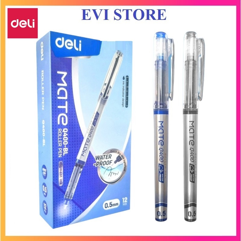 Bút bi nước mực gel ngòi 0.5mm Deli EQ400 nhanh khô / Bút lông kim Q400