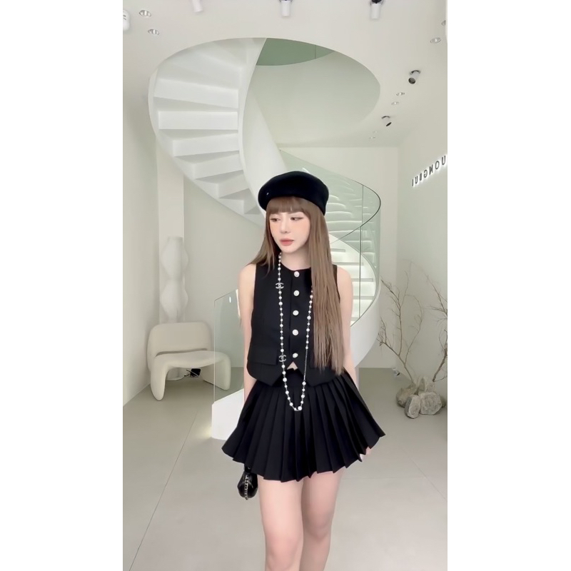 Set Gile Mix Chân Váy Xếp Ly MPB