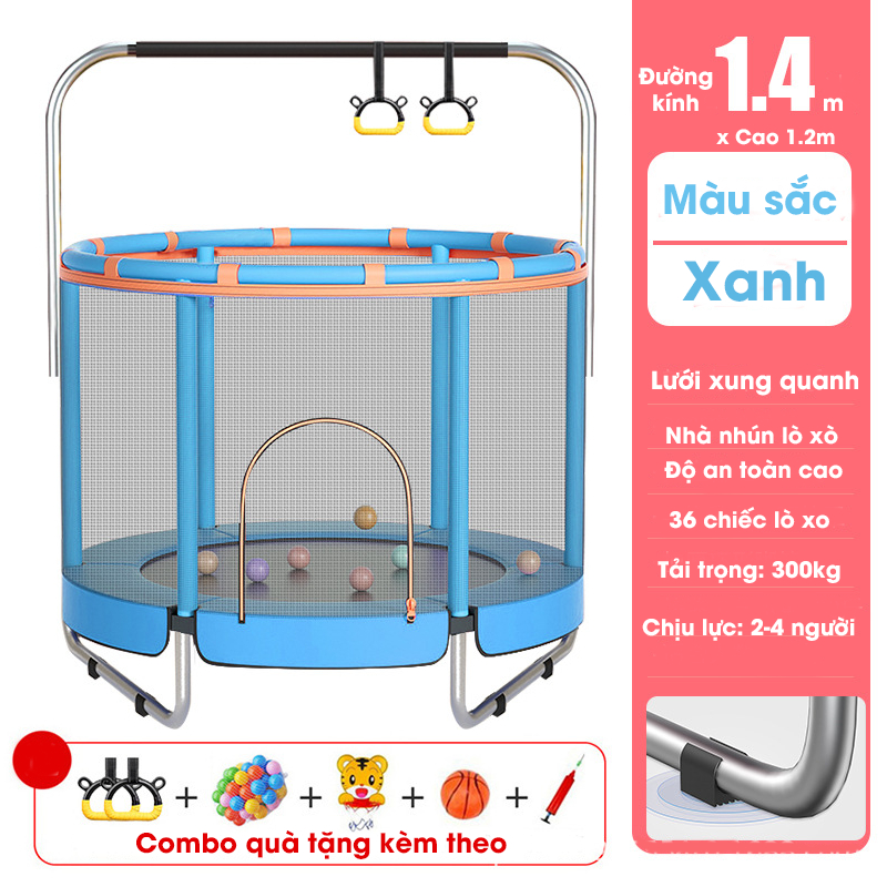 Nhà nhún nhảy lò xo cho bé, nhà bóng cho bé vận động thể thao 120x150cm