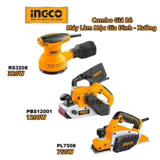[Combo Giá Rẻ] Bộ Máy Làm Mộc dùng điện Chà Nhám Băng 1200W máy Bào Gỗ 750W máy Chà Nhám Tròn 320W Thợ Mộc và Gia Đình