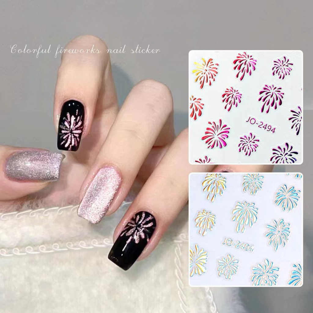 Sticker Pháo hoa Miếng dán móng tay 3D nail móng