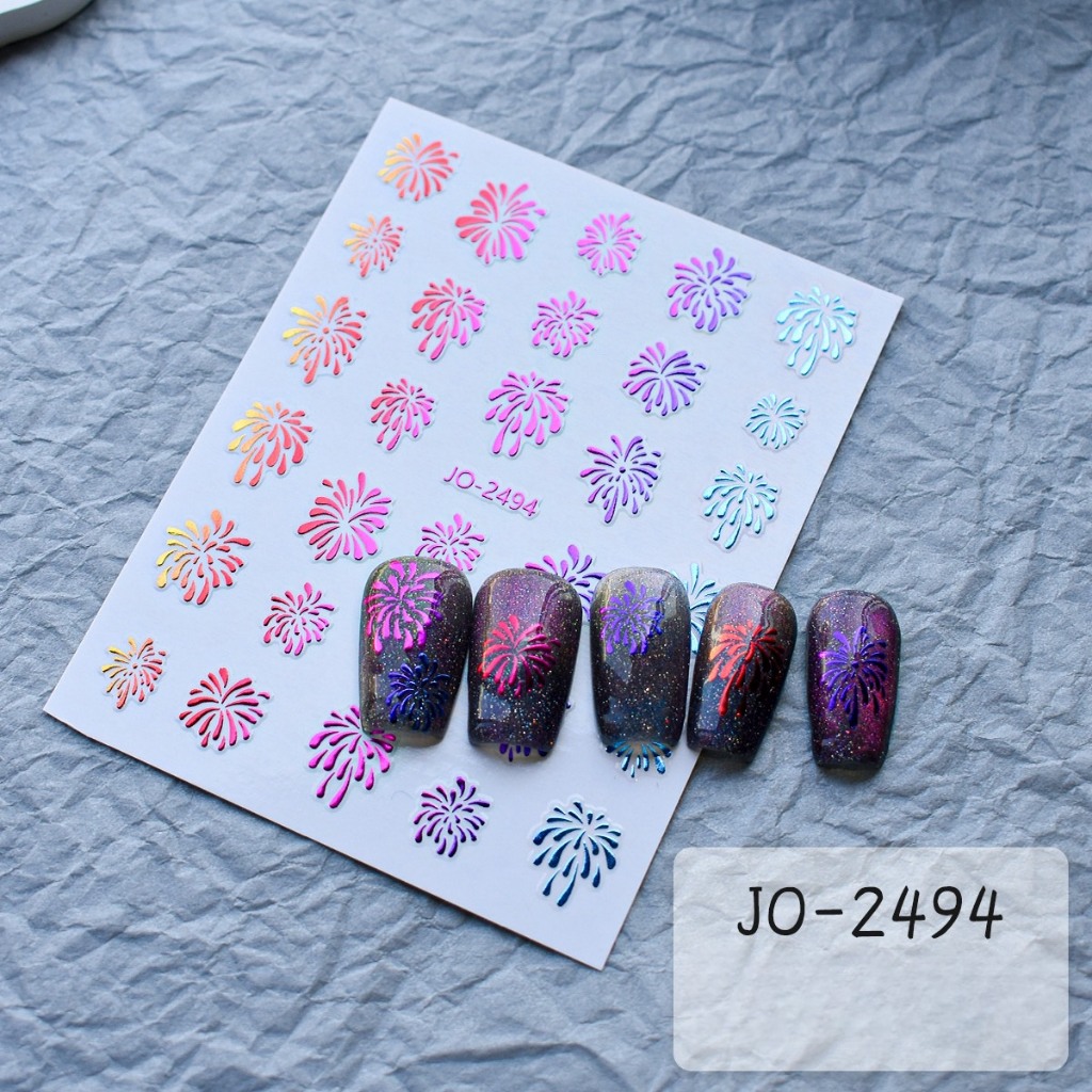Sticker Pháo hoa Miếng dán móng tay 3D nail móng
