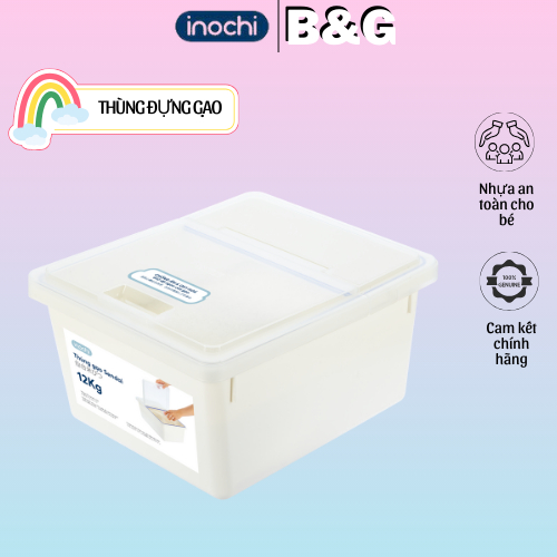 Thùng đựng gạo thông minh 12kg, hộp đựng thực phẩm Nhật Bản Sendai, kháng khuẩn, chống ẩm, mối mọt Vapu HCM