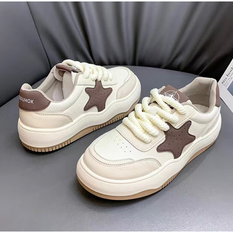 Giày Sneaker nữ Ngôi sao Chất da siêu đẹp, Giày nữ thể thao cá tính Msp 0916
