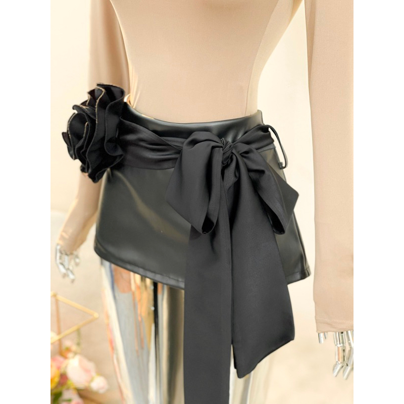 Set Áo Thun Thắt Nơ Eo Chân Váy Ngắn TKCC BAGEO