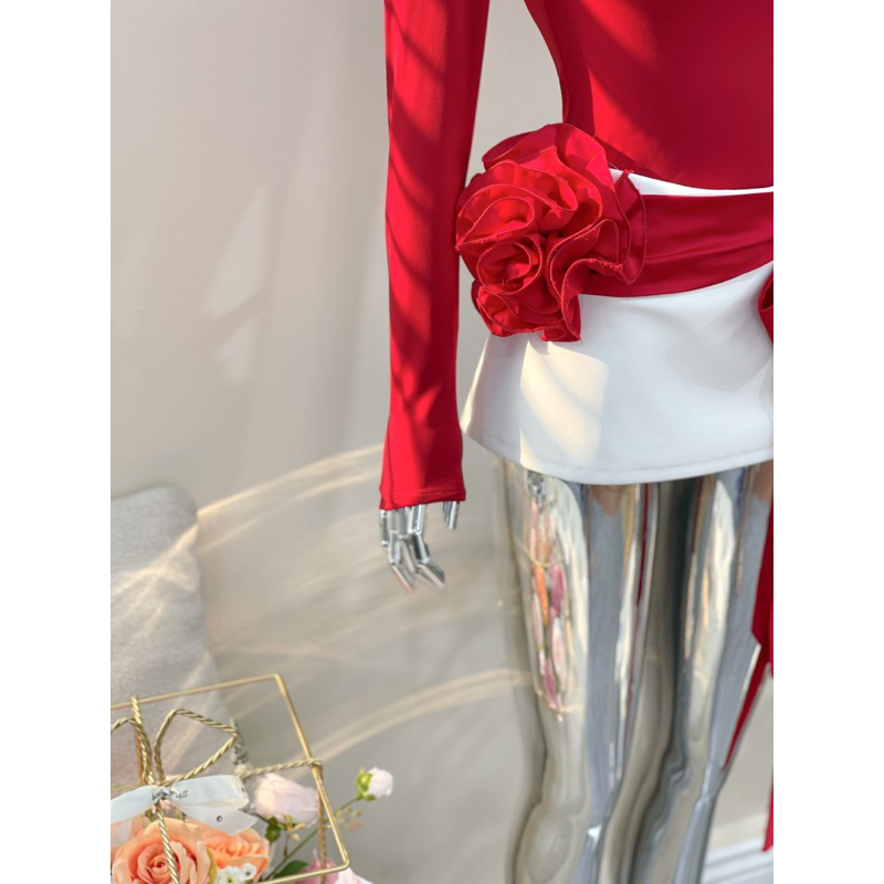 Set Áo Thun Thắt Nơ Eo Chân Váy Ngắn TKCC BAGEO