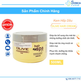 Kem Hấp Dầu Olive Hair Cream 500ml Tóc Mềm Mượt Chuẩn Spa