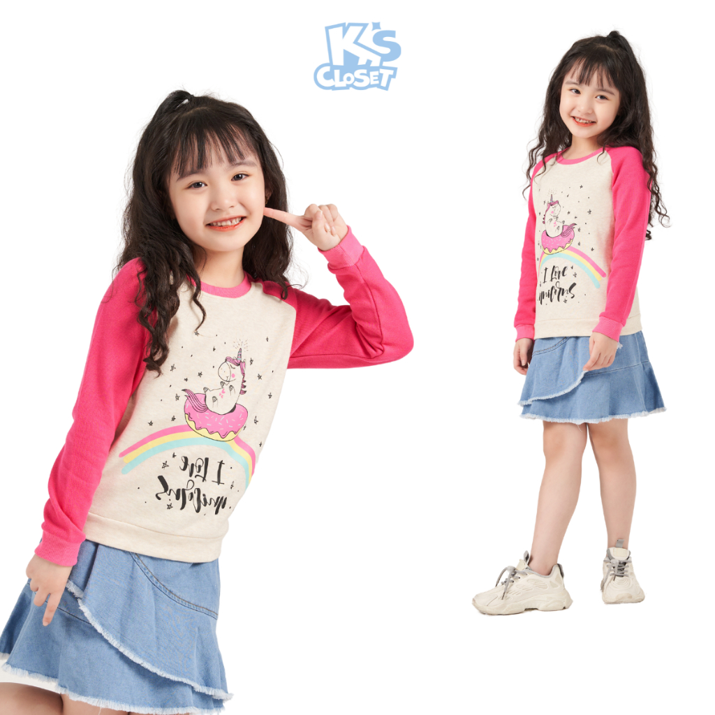 Áo Jumper K'S CLOSET Chất Liệu Cotton Da Cá Cho Bé Gái (2-8 Tuổi) E069TEF