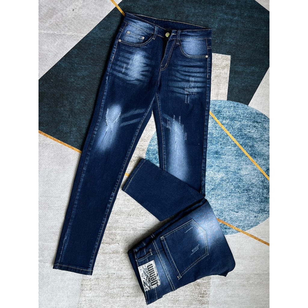 Quần bò jean nam đen xám rách cào nhẹ đẹp mẫu mới,form ôm nhẹ thể thao chất jean co giãn