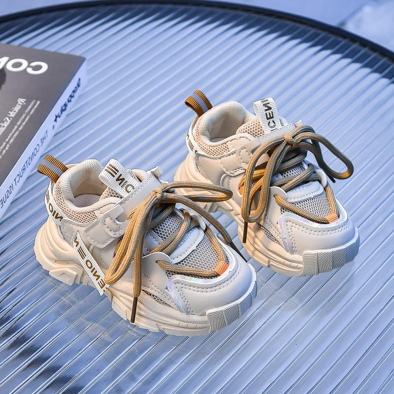 Giày Thể Thao Trẻ Em-Giày Siêu Nhẹ Khóa Dán Phối Dây Cá Tính Cho Bé Trai Bé Gái Size từ 21-30 Mã Mới 777