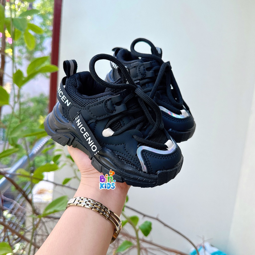 Giày Thể Thao Trẻ Em-Giày Siêu Nhẹ Khóa Dán Phối Dây Cá Tính Cho Bé Trai Bé Gái Size từ 21-30 Mã Mới 777