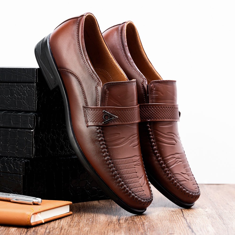 Giày da nam LEXSHOES giày da bò LS12 cao cấp bảo hành 2 năm