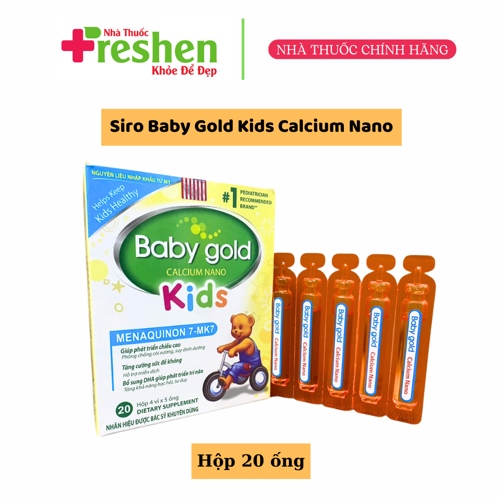 Baby Gold Kids Calcium Nano bổ sung canxi nano, DHA giúp tăng cường sức đề kháng, phát triển chiều cao và trí não