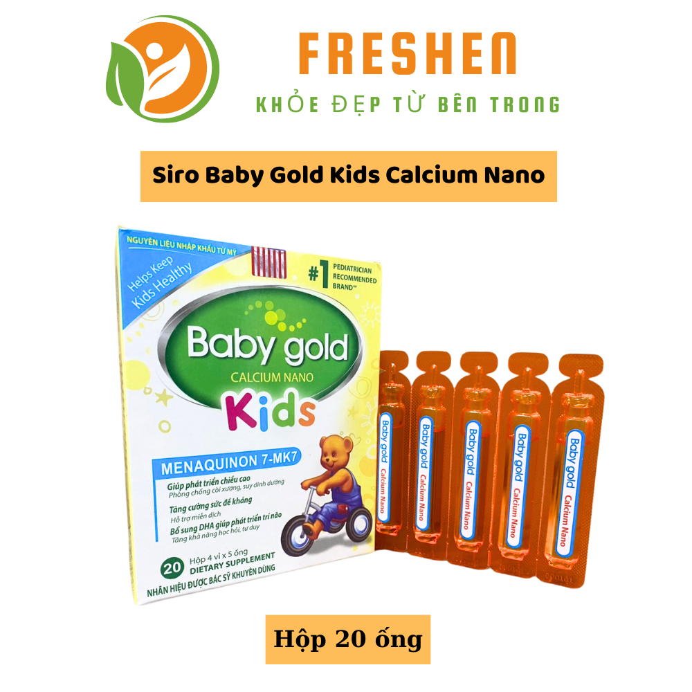 Baby Gold Kids Calcium Nano bổ sung canxi nano, DHA giúp tăng cường sức đề kháng, phát triển chiều cao và trí não