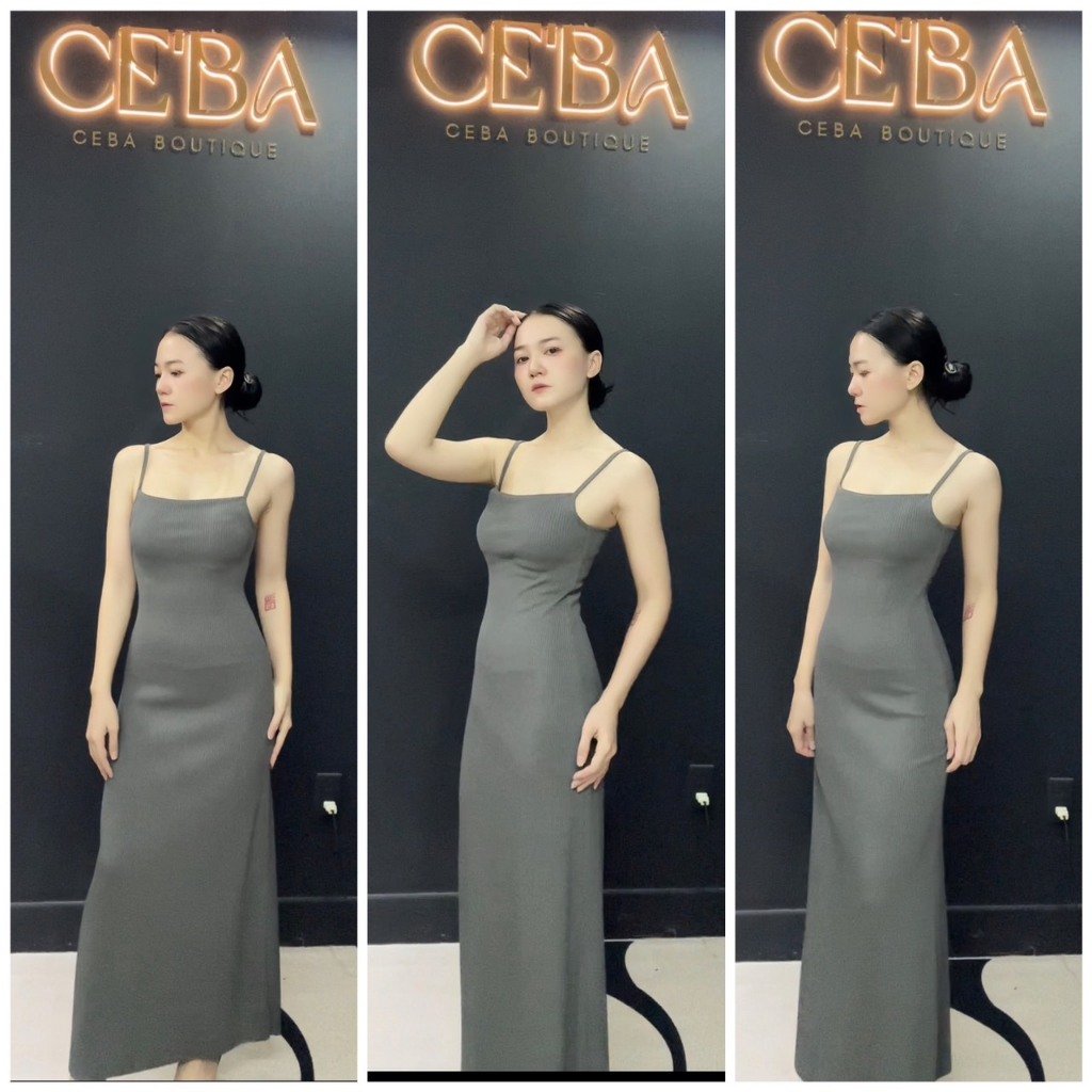 Đầm body midi quốc dân basic siêu co giãn tôn dáng dễ mặc D12 Ceba Boutique