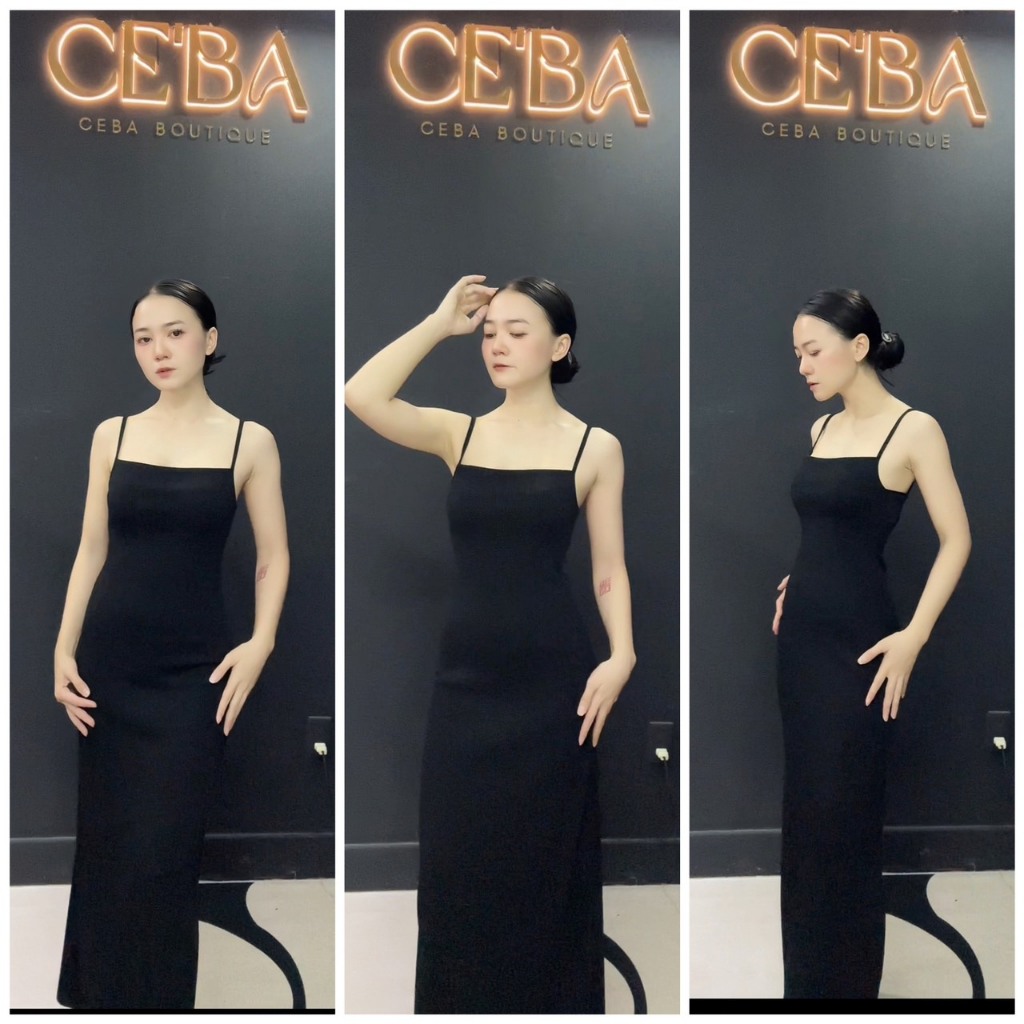 Đầm body midi quốc dân basic siêu co giãn tôn dáng dễ mặc D12 Ceba Boutique