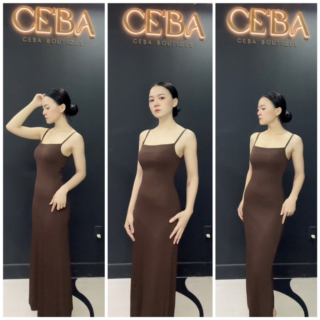 Đầm body midi quốc dân basic siêu co giãn tôn dáng dễ mặc D12 Ceba Boutique