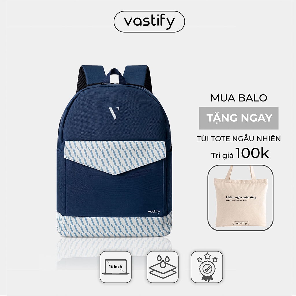 VASTIFY Ba lô Monogram Daily SB đi học chống thấm nước đựng máy tính xách tay phong cách Hàn Quốc thời trang trẻ trung