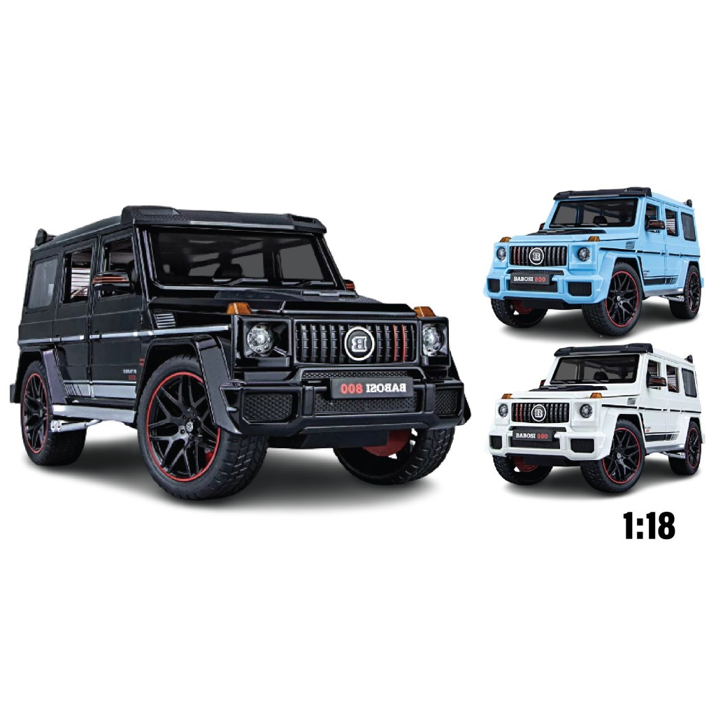 Mô hình xe Mercedes Benz Brabus G800 bầu trời sao, phun khói, đánh lái được full open tỉ lệ 1:18 Chezhi 8160