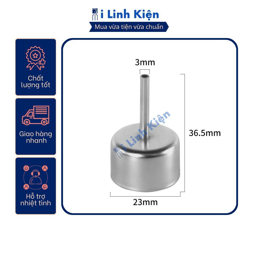 Đầu khò nhiệt 858 858D kích thước 3mm 5mm 8mm 10mm 12mm chất lượng tốt