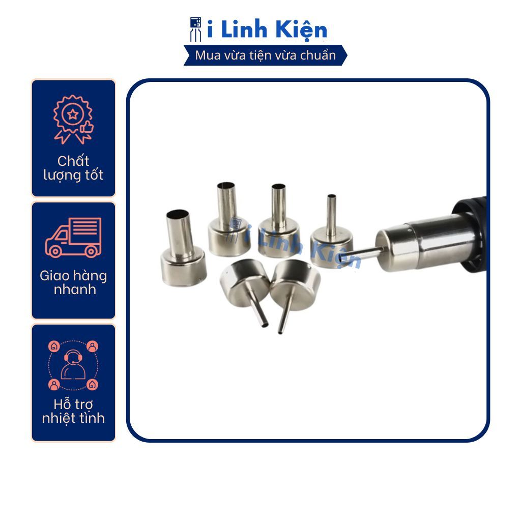 Đầu khò nhiệt 858 858D kích thước 3mm 5mm 8mm 10mm 12mm chất lượng tốt