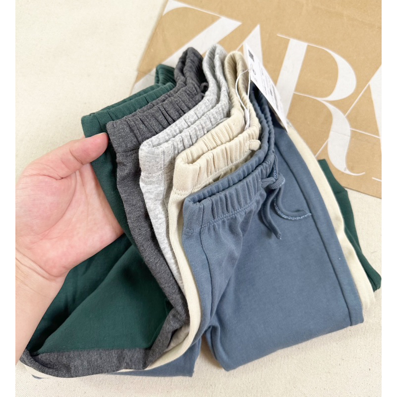 Quần thun cotton bo gấu bé trai bé gái