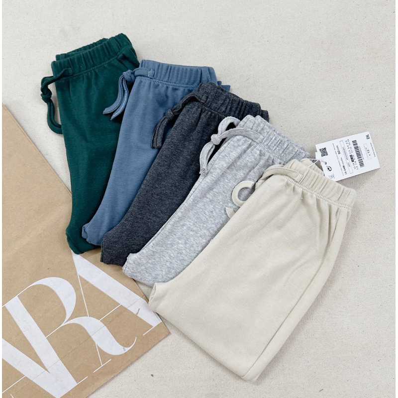 Quần thun cotton bo gấu bé trai bé gái