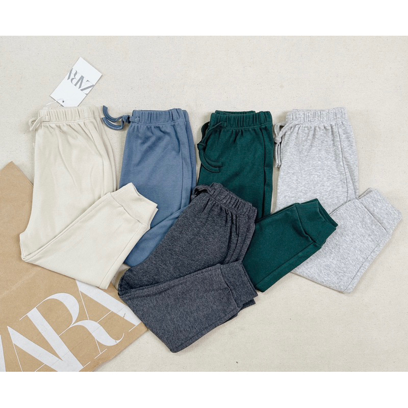 Quần thun cotton bo gấu bé trai bé gái