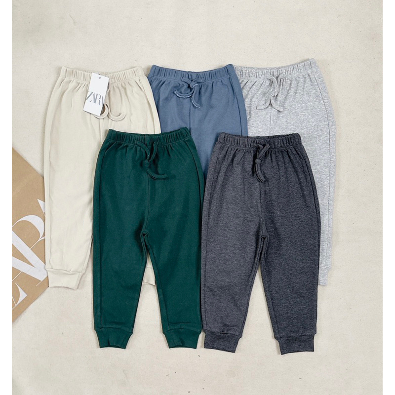 Quần thun cotton bo gấu bé trai bé gái