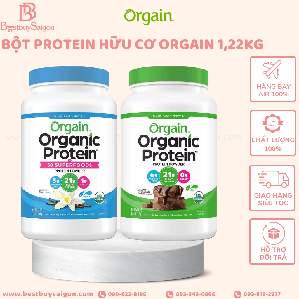 Bột Protein Hữu Cơ Thuần Chay Orgain Organic Protein & Superfoods 1,22kg