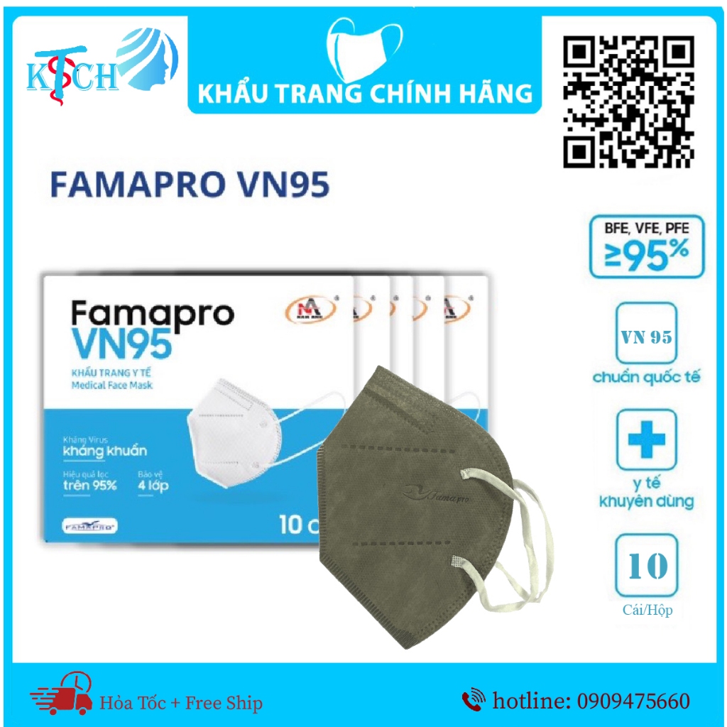 Khẩu trang vn95 Famapro Nam Anh,chất lượng tương đương khẩu trang n95,đủ 4 lớp,chống nắng,bui,tia uv.
