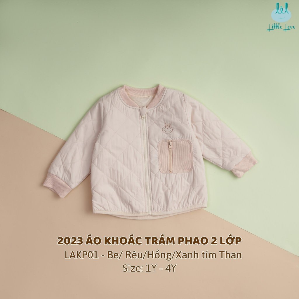 [Mã BMTTC60K giảm đến 60K đơn 50K] Áo khoác phao siêu nhẹ, 3 lớp trần trám cho bé LiL Little Love - LAKP01