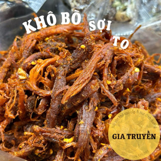Khô Bò Xé Sợi To Hồng Ngự | Khô Bò Đậm Đà Gia Vị | Bò Thật 100% | Khô Bò Que Xé Sợi Ăn Vặt | Đóng Túi Zip 250G/500G